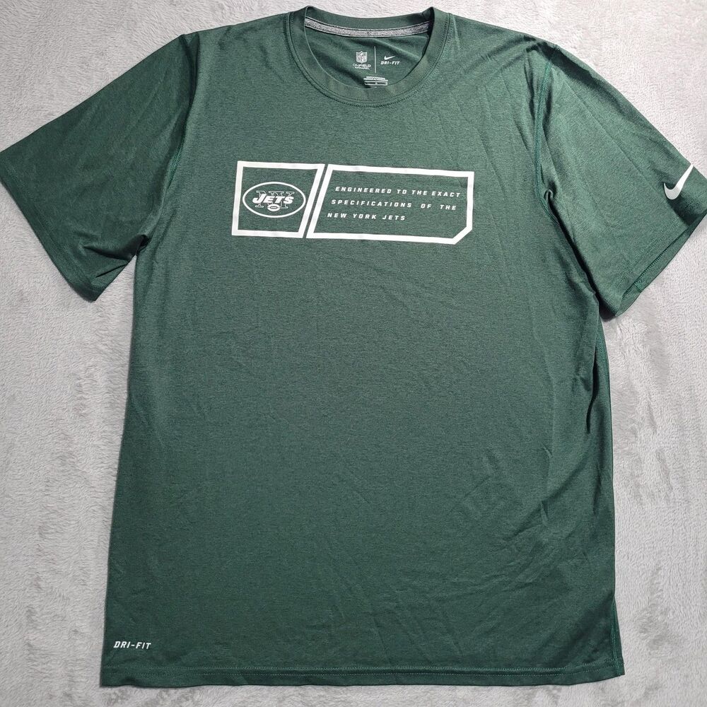 New York Jets Shirt Mens Large Green NFL Football Nike Dri Fit Performance Tee